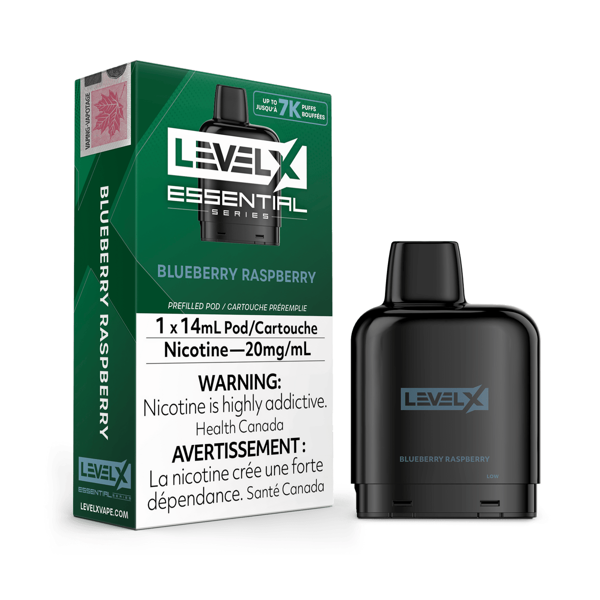 Level X Essential Series Pod - Blueberry Raspberry available on Canada online vape shop