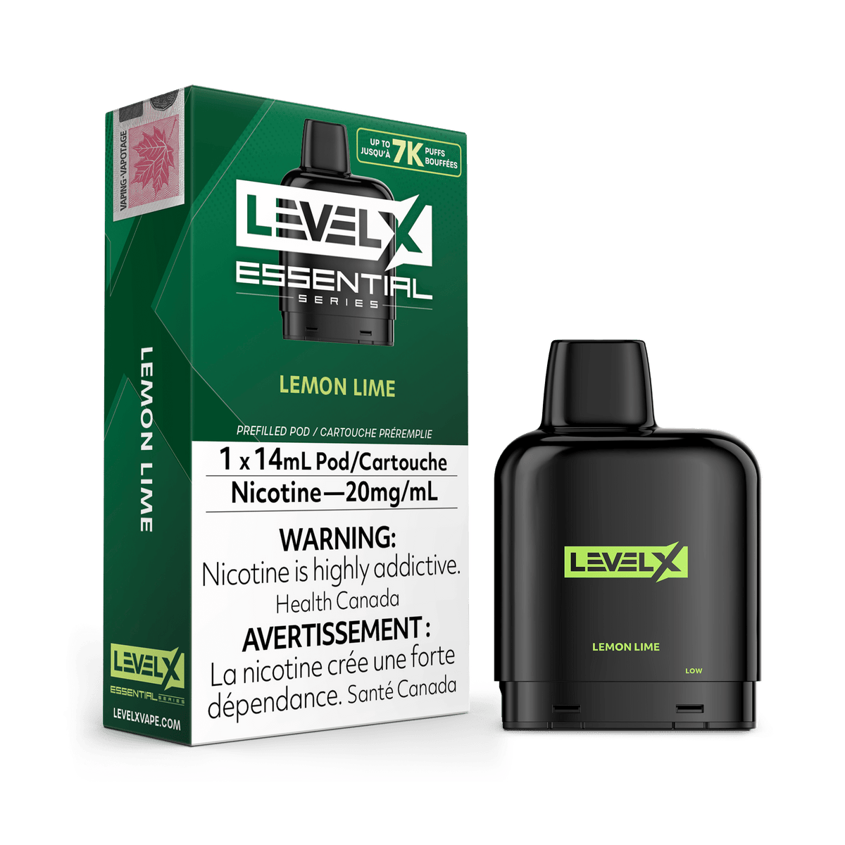 Level X Essential Series Pod - Lemon Lime available on Canada online vape shop
