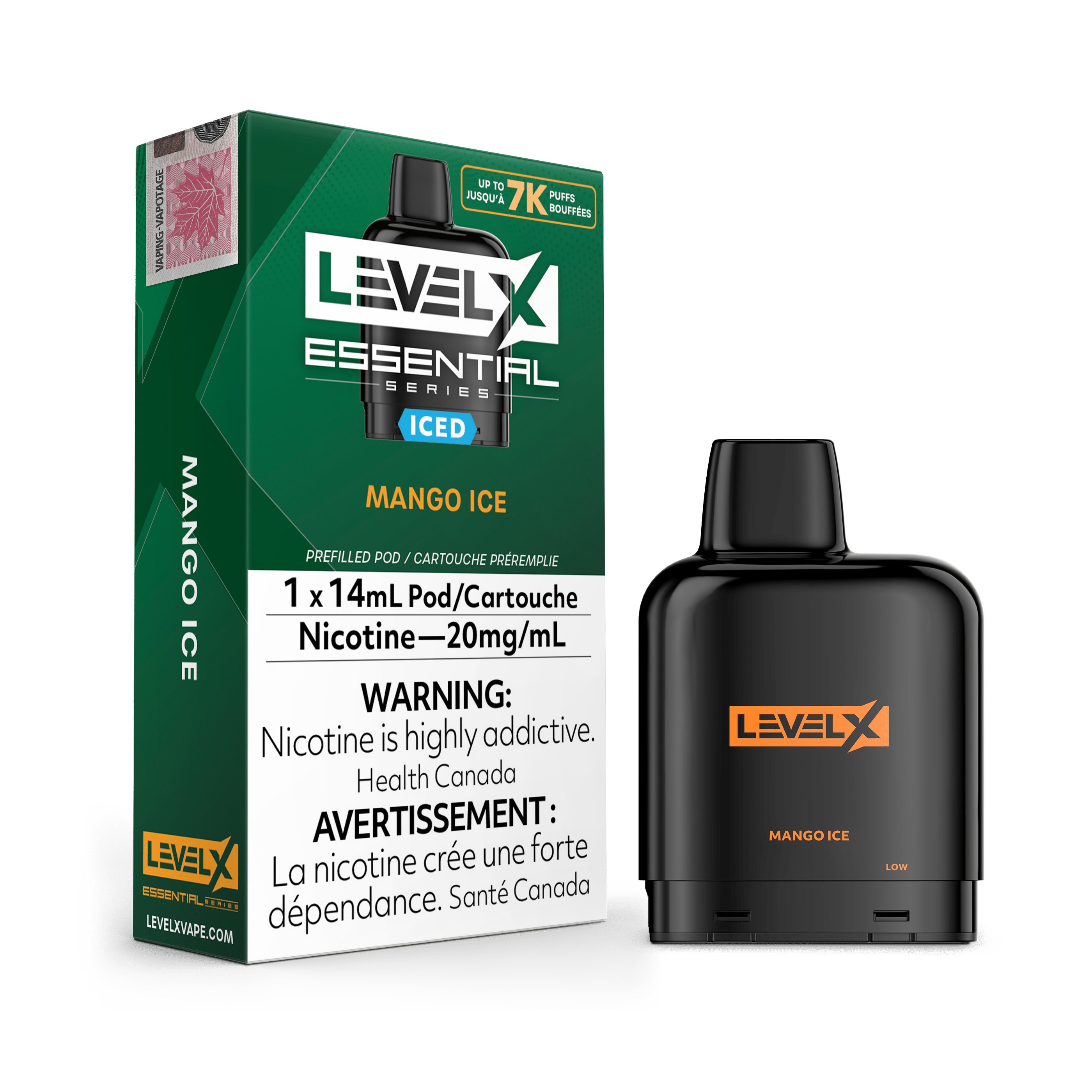 Level X Essential Series Pod - Mango Ice available on Canada online vape shop