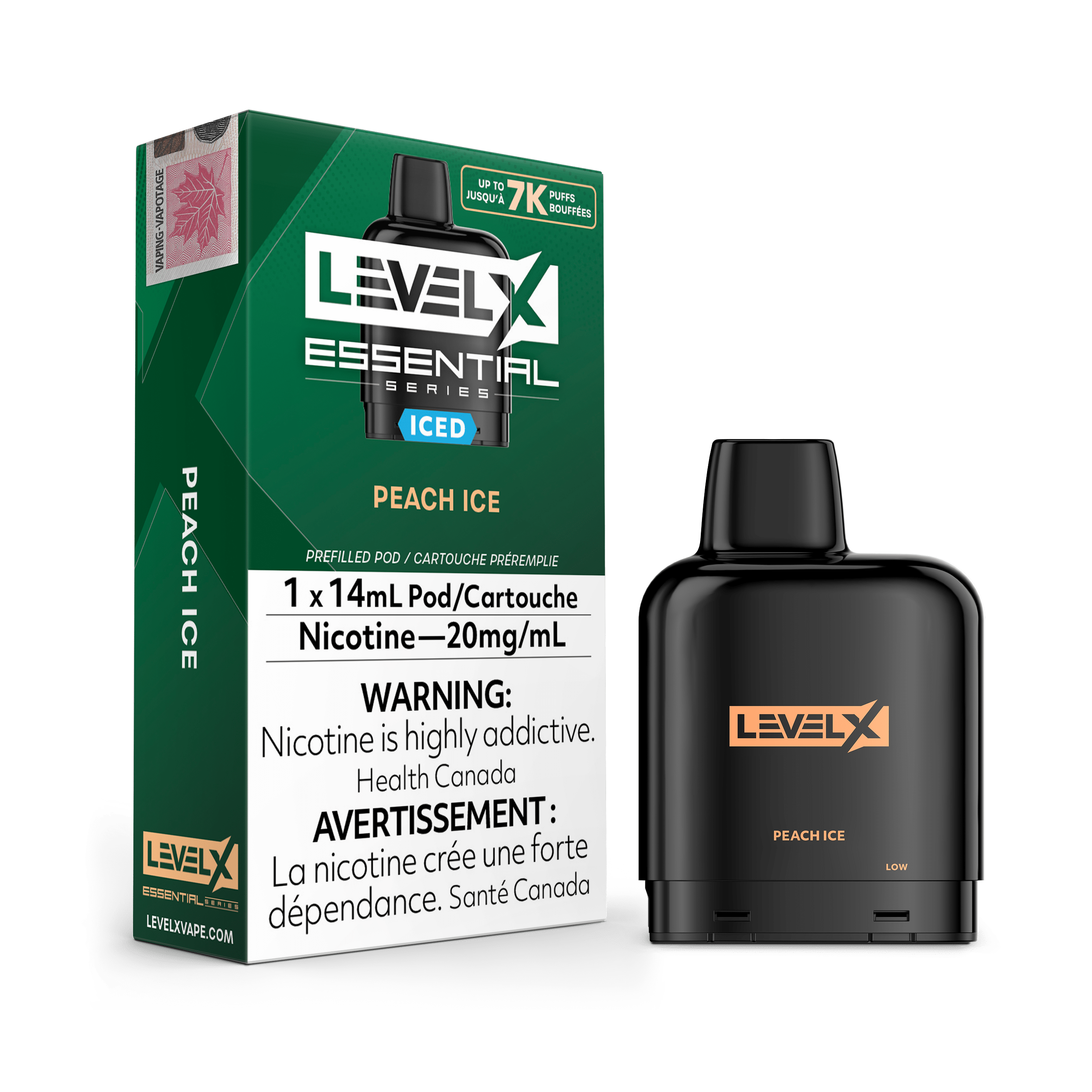 Level X Essential Series Pod - Peach Ice available on Canada online vape shop
