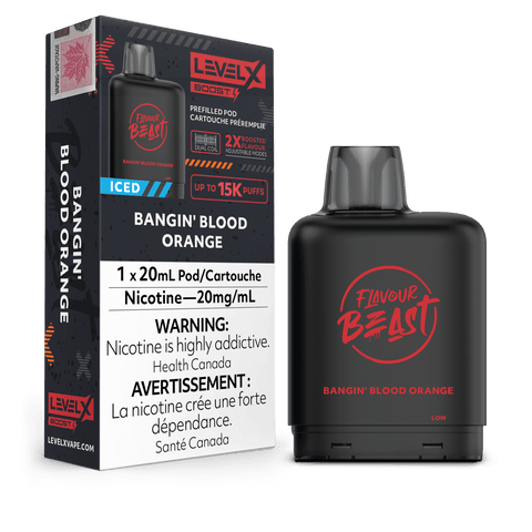 Level X Flavour Beast Boost Pod - Bangin' Blood Orange Iced available on Canada online vape shop