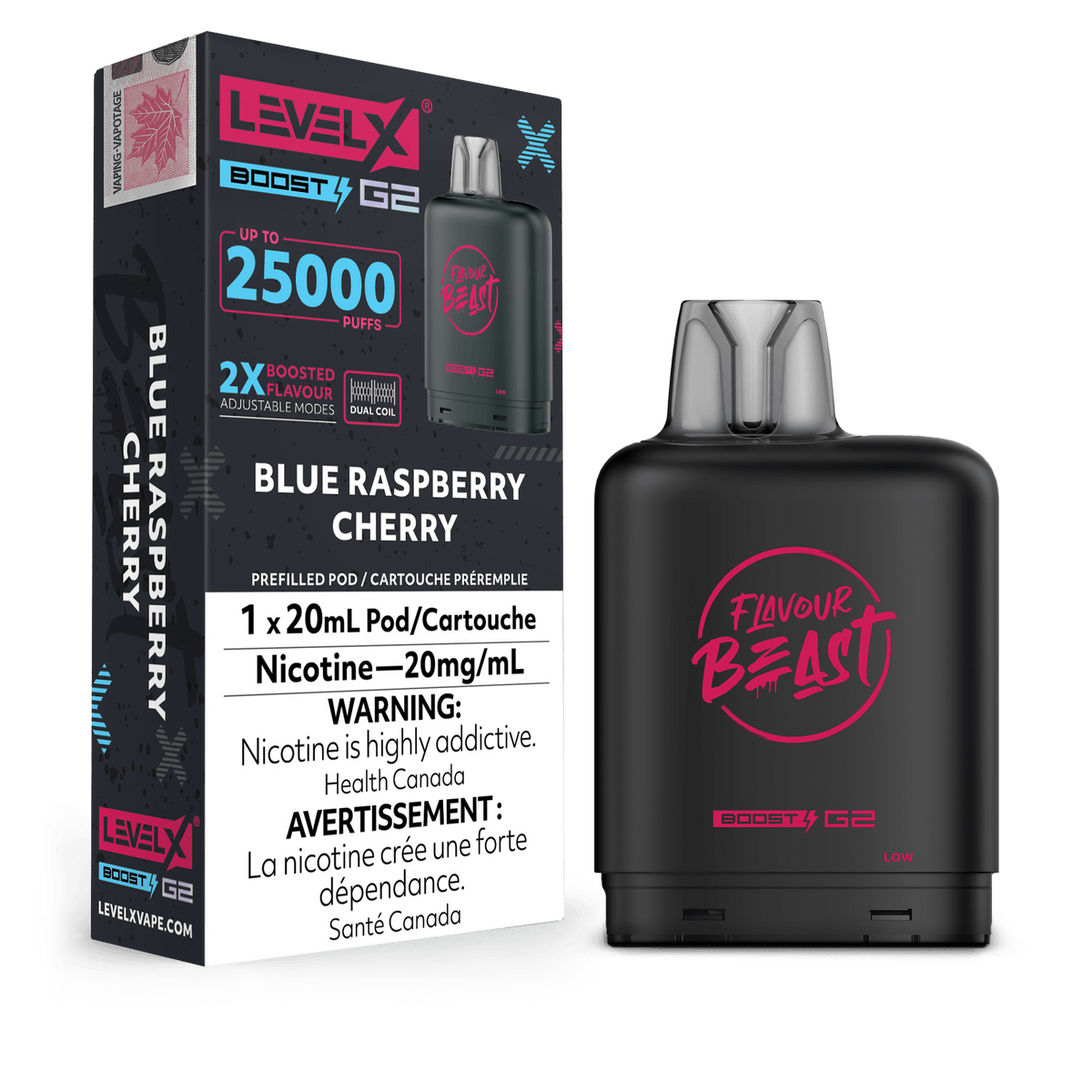 Level X Flavour Beast Boost Pod - Blue Raspberry Cherry available on Canada online vape shop