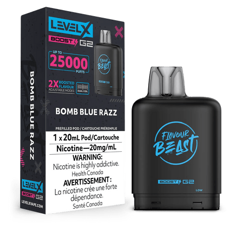 Level X Flavour Beast Boost Pod - Bomb Blue Razz available on Canada online vape shop