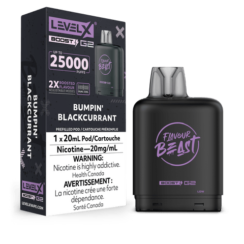 Level X Flavour Beast Boost Pod - Bumpin' Blackcurrant available on Canada online vape shop