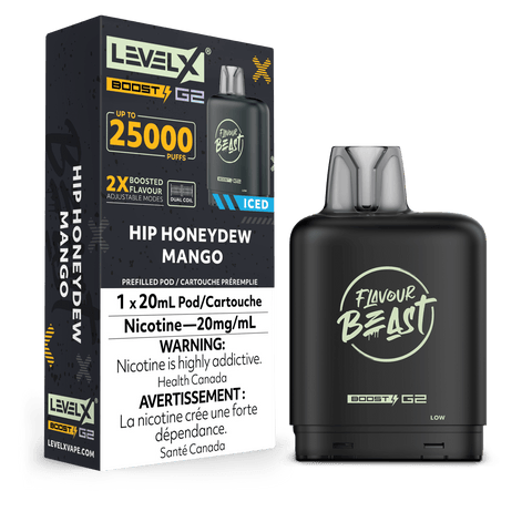 Level X Flavour Beast Boost Pod - Hip Honeydew Mango available on Canada online vape shop