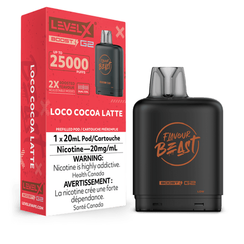 Level X Flavour Beast Boost Pod - Loco Cocoa Latte available on Canada online vape shop