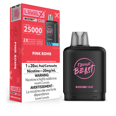 Level X Flavour Beast Boost Pod - Pink Bomb Ice available on Canada online vape shop