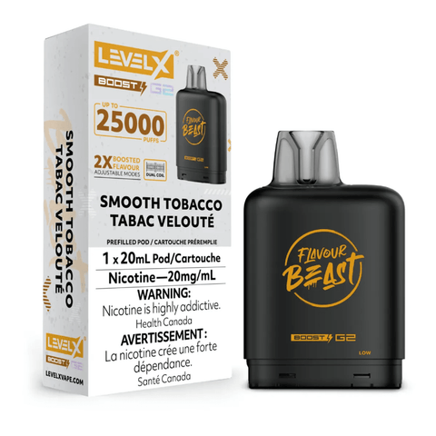 Level X Flavour Beast Boost Pod - Smooth Tobacco available on Canada online vape shop