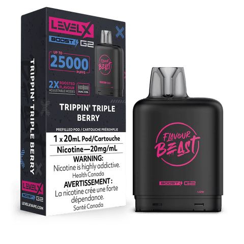 Level X Flavour Beast Boost Pod - Trippin' Triple Berry available on Canada online vape shop