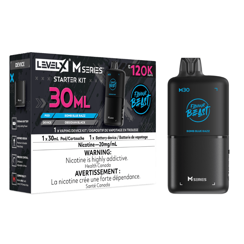 Level X Flavour Beast M Series 30ML Starter Kit - Bomb Blue Razz available on Canada online vape shop