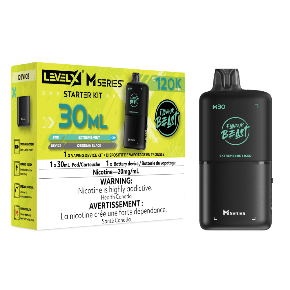 Level X Flavour Beast M Series 30ML Starter Kit - Extreme Mint Iced available on Canada online vape shop