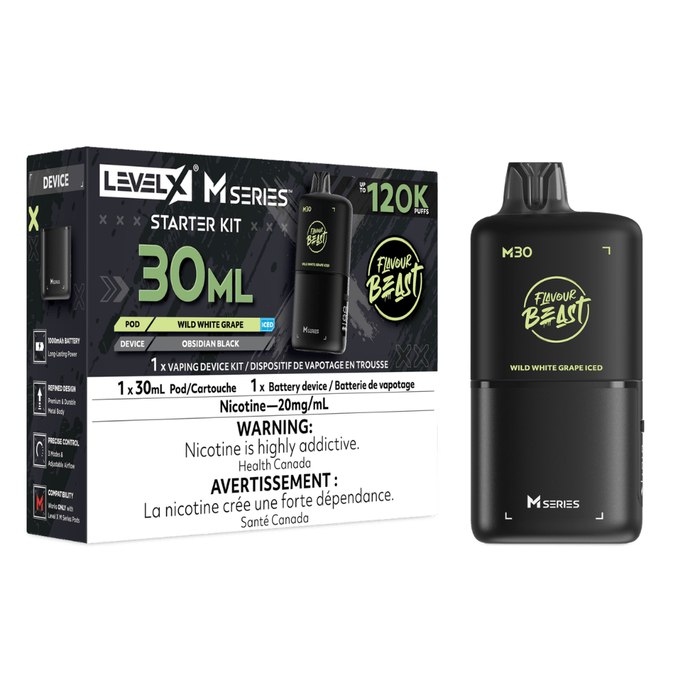 Level X Flavour Beast M Series 30ML Starter Kit - Wild White Grape Iced available on Canada online vape shop
