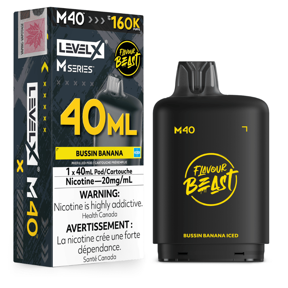 Level X Flavour Beast M Series 40ML Pod - Bussin Banana Iced available on Canada online vape shop