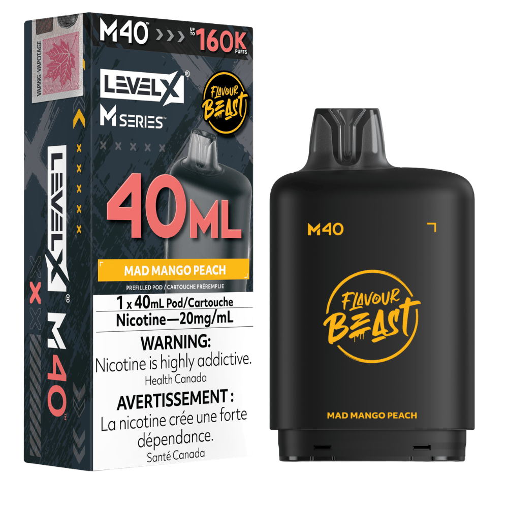 Level X Flavour Beast M Series 40ML Pod - Mad Mango Peach available on Canada online vape shop