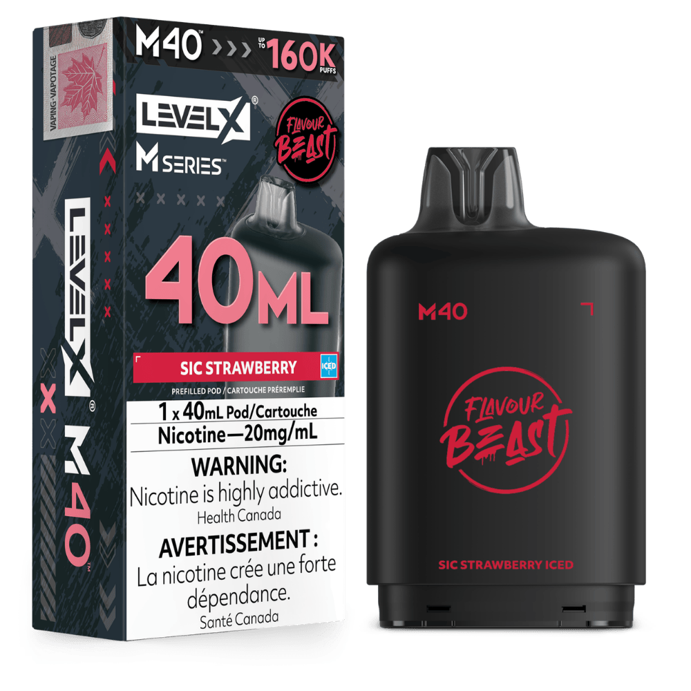 Level X Flavour Beast M Series 40ML Pod - Sic Strawberry Iced available on Canada online vape shop
