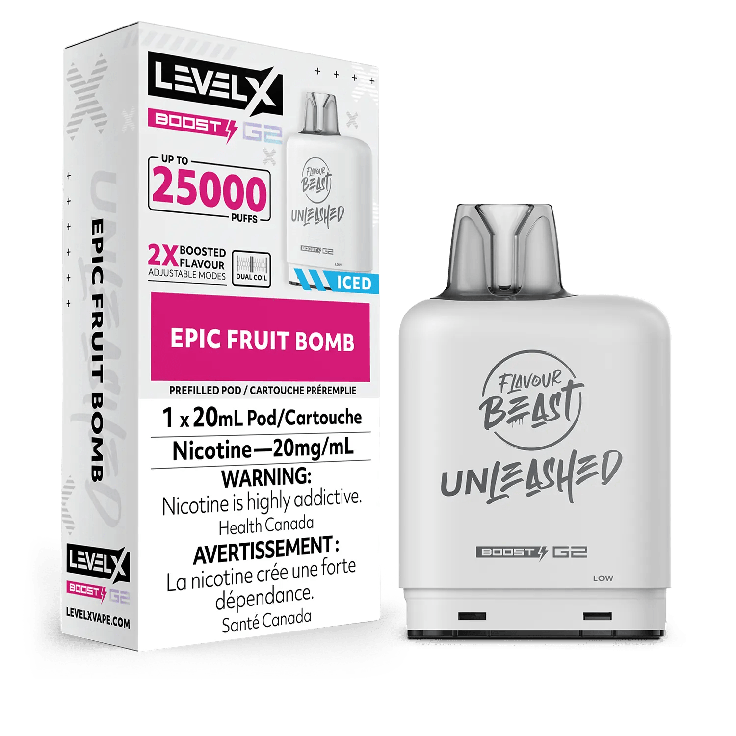 Level X Flavour Beast Unleashed Boost Pod - Epic Fruit Bomb available on Canada online vape shop