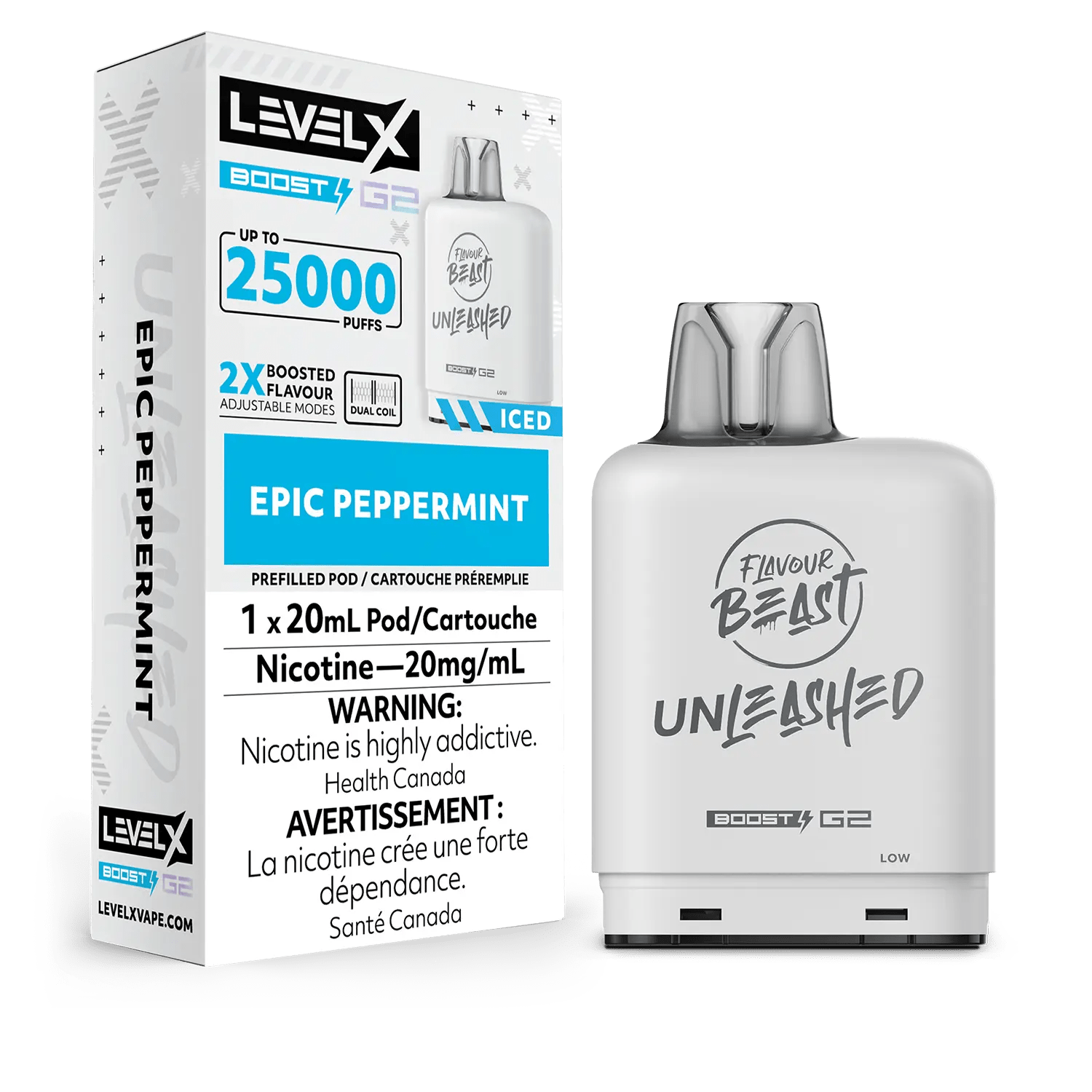 Level X Flavour Beast Unleashed Boost Pod - Epic Peppermint available on Canada online vape shop