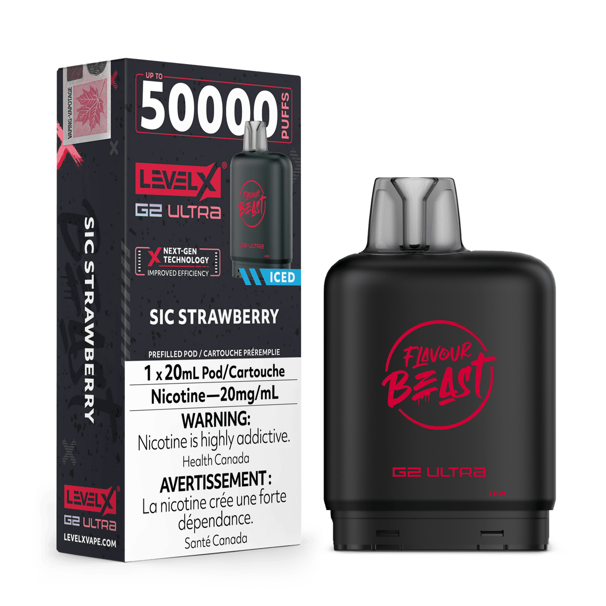 Level X G2 Flavour Beast Ultra Pod - Sic Strawberry available on Canada online vape shop