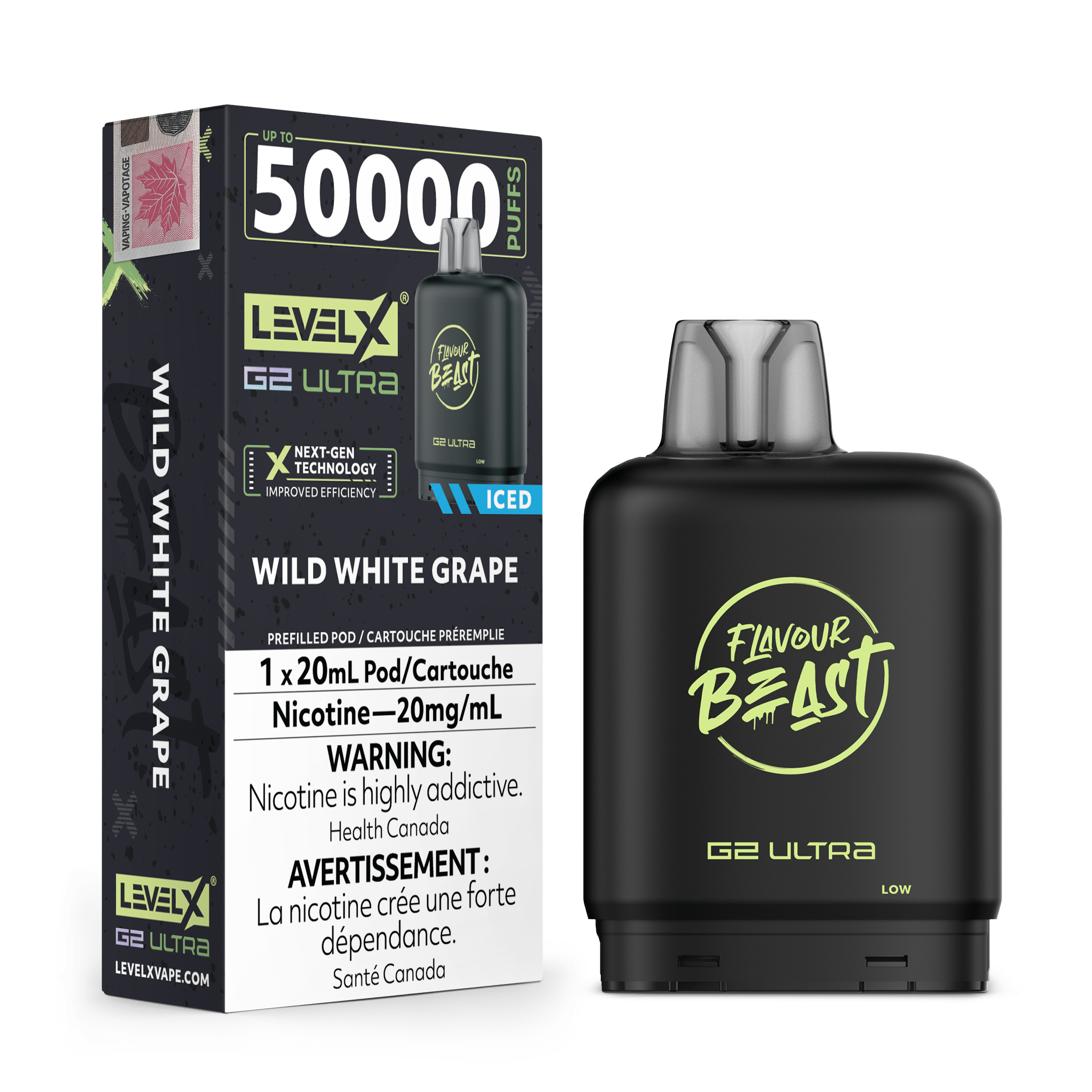 Level X G2 Flavour Beast Ultra Pod - Wild White Grape available on Canada online vape shop