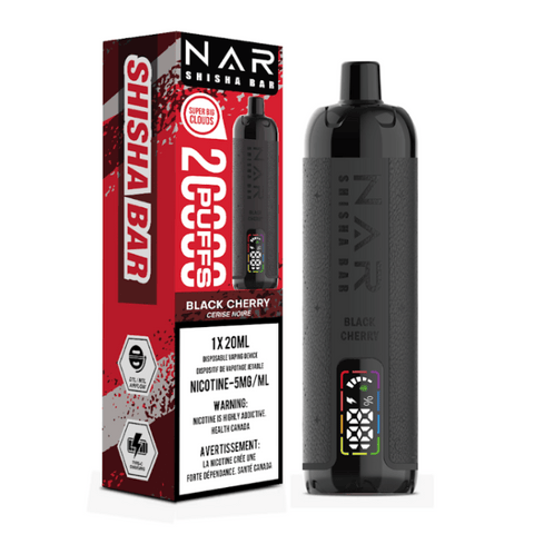 NAR Shisha Bar 20K - Black Cherry Disposable Vape available on Canada online vape shop