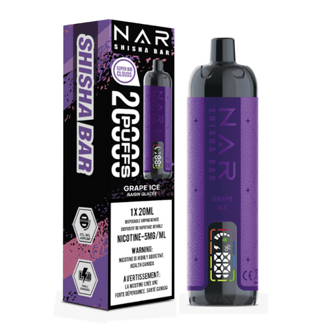 NAR Shisha Bar 20K - Grape Ice Disposable Vape available on Canada online vape shop