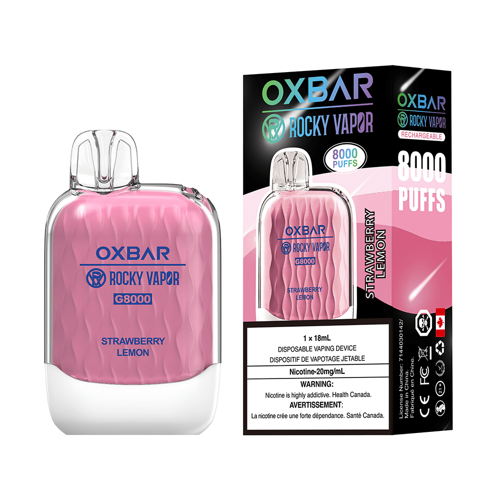 OXBAR x Rocky Vapor G8000 - Strawberry Lemon Disposable Vape available on Canada online vape shop