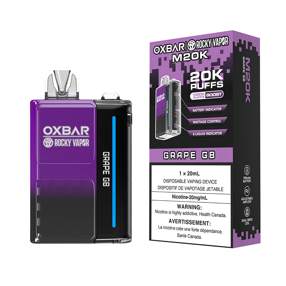 OXBAR x Rocky Vapor M20K - Grape GB Disposable Vape available on Canada online vape shop