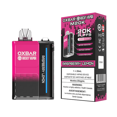 OXBAR x Rocky Vapor M20K - Raspberry Lemon Disposable Vape available on Canada online vape shop