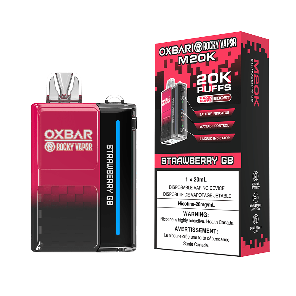 OXBAR x Rocky Vapor M20K - Strawberry GB Disposable Vape available on Canada online vape shop