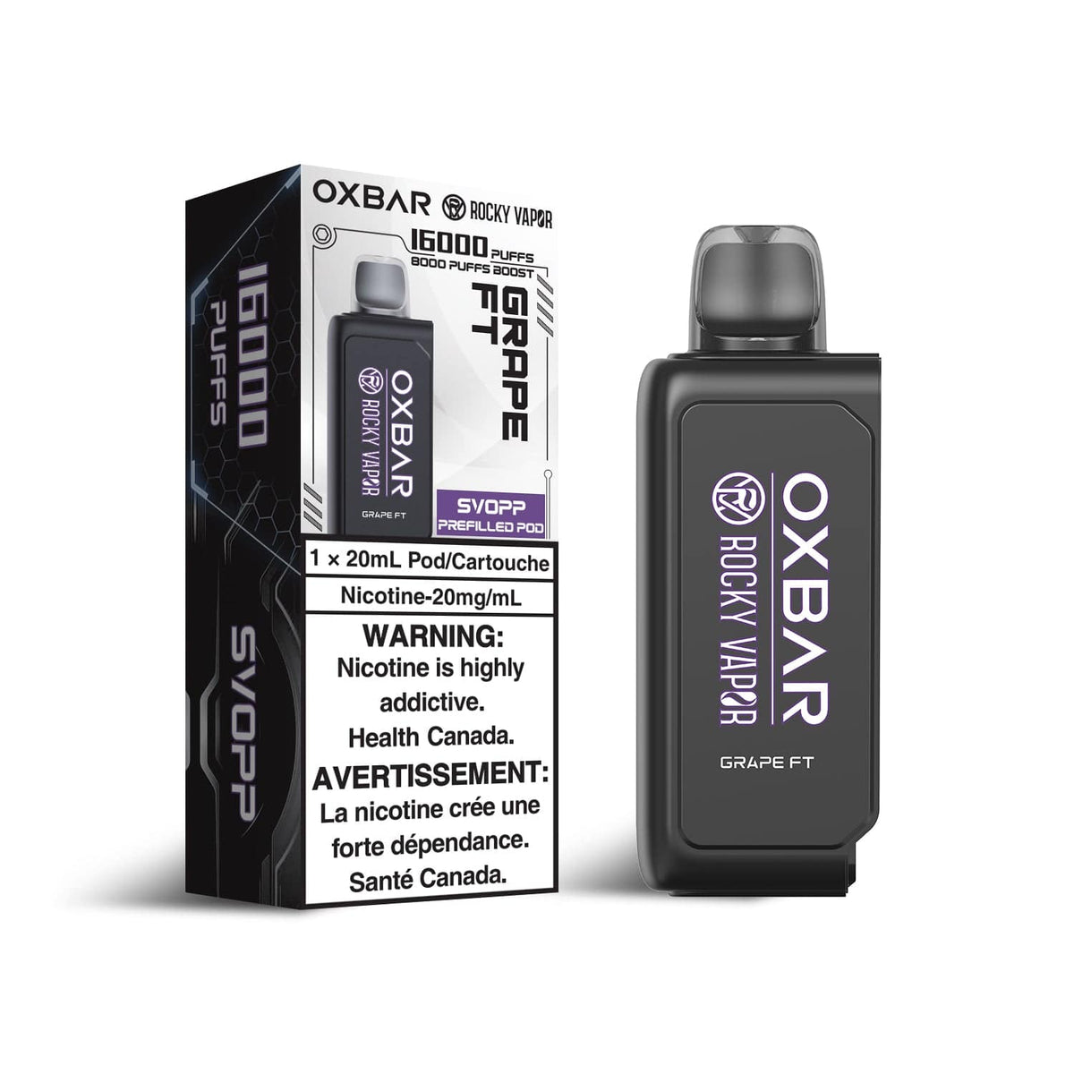 OXBAR x Rocky Vapor SVOPP Pod - Grape FT available on Canada online vape shop