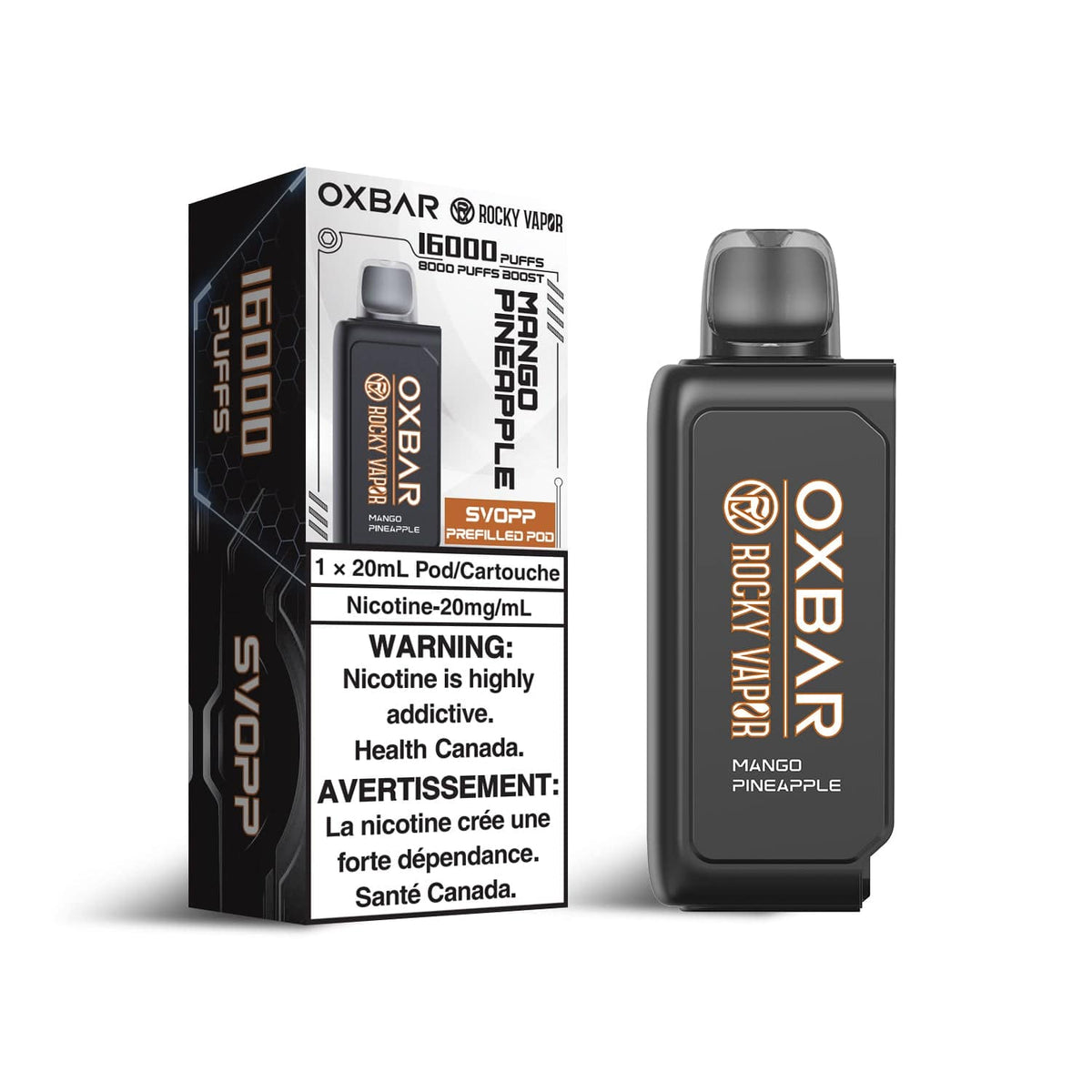 OXBAR x Rocky Vapor SVOPP Pod - Mango Pineapple available on Canada online vape shop