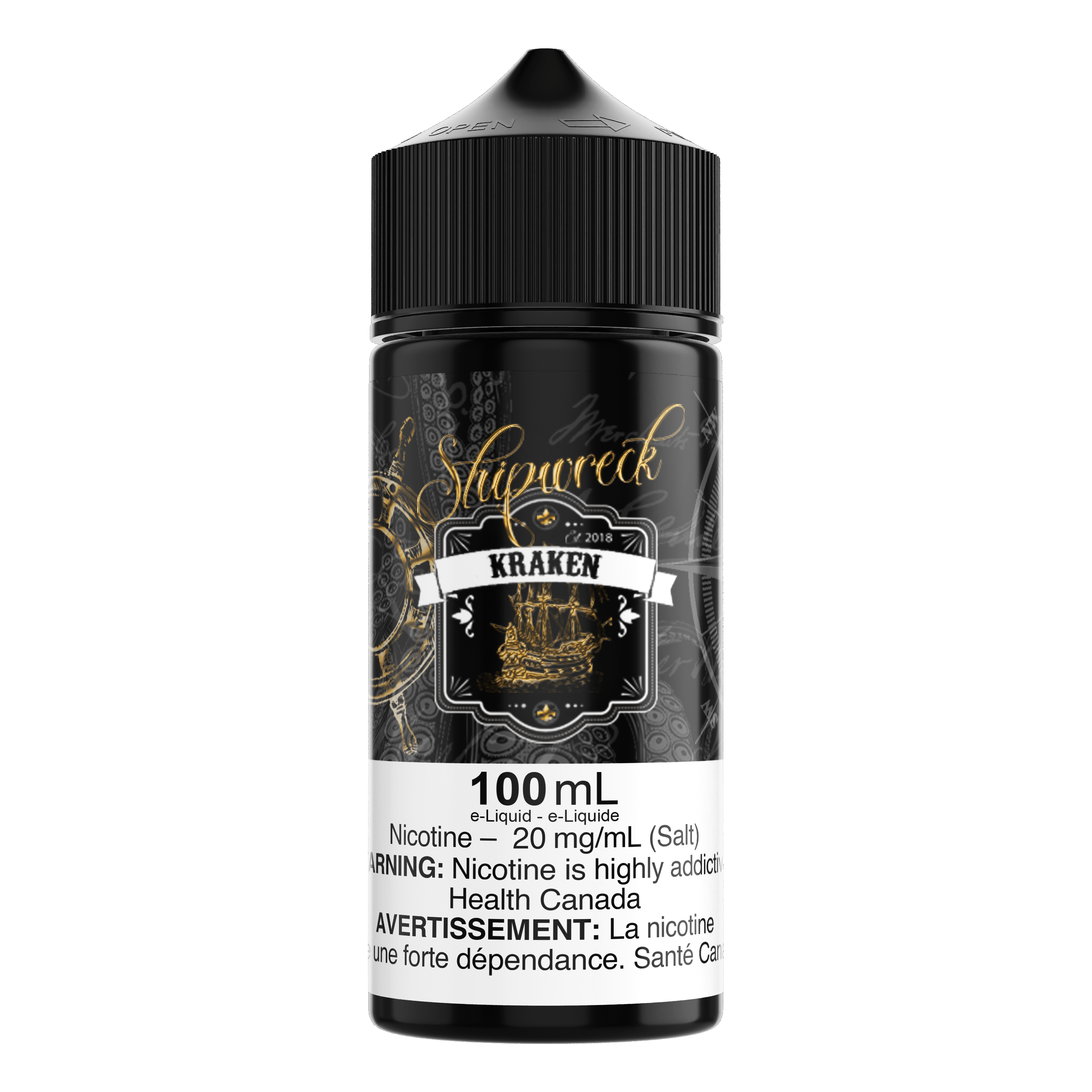 Shipwreck XL 100mL - Kraken Nic Salt E-Liquid available on Canada online vape shop