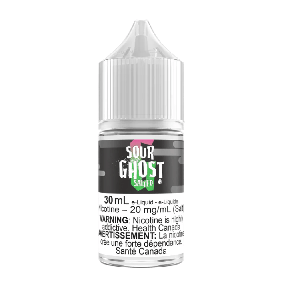 bottle of 30ml Sour Ghost Original Nic Salt Vape Juice available on Canada at dragon vape
