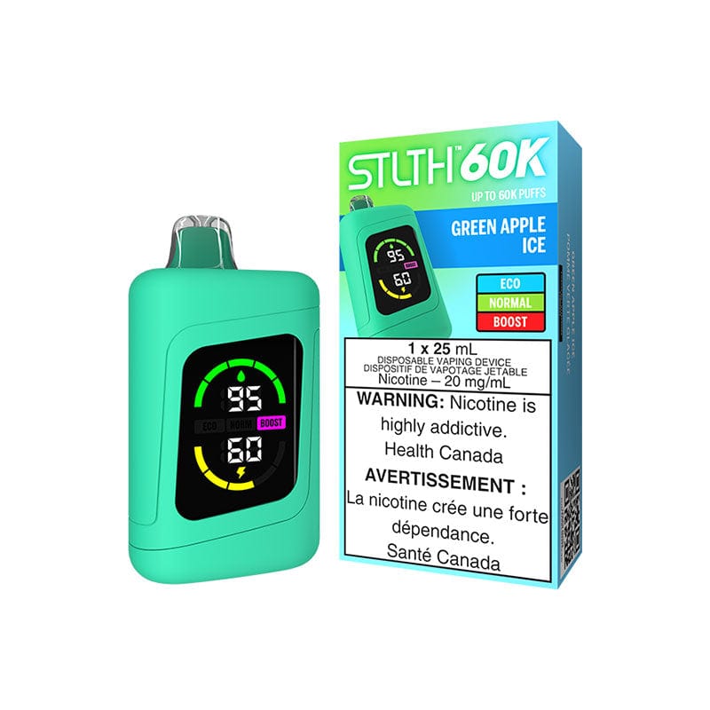 STLTH 60K - Green Apple Ice Disposable Vape available on Canada online vape shop