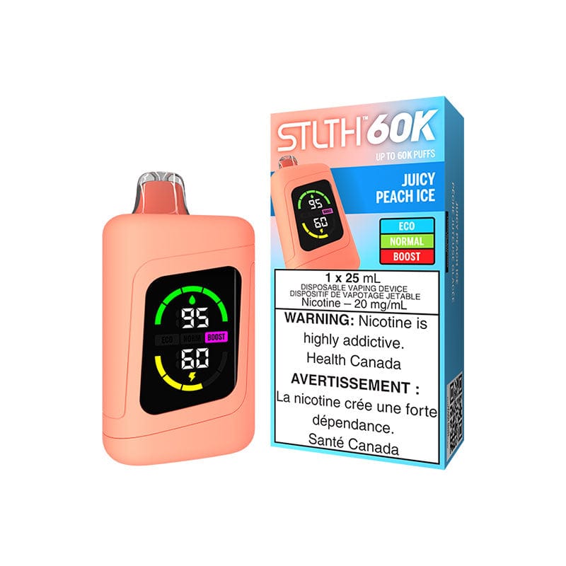 STLTH 60K - Juicy Peach Ice Disposable Vape available on Canada online vape shop