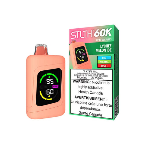 STLTH 60K - Lychee Melon Ice Disposable Vape available on Canada online vape shop