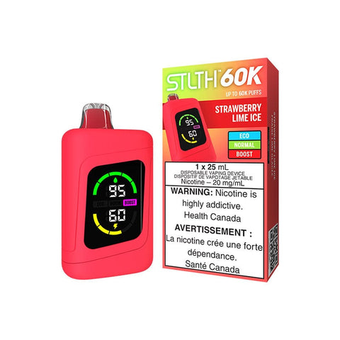 STLTH 60K - Strawberry Lime Ice Disposable Vape available on Canada online vape shop