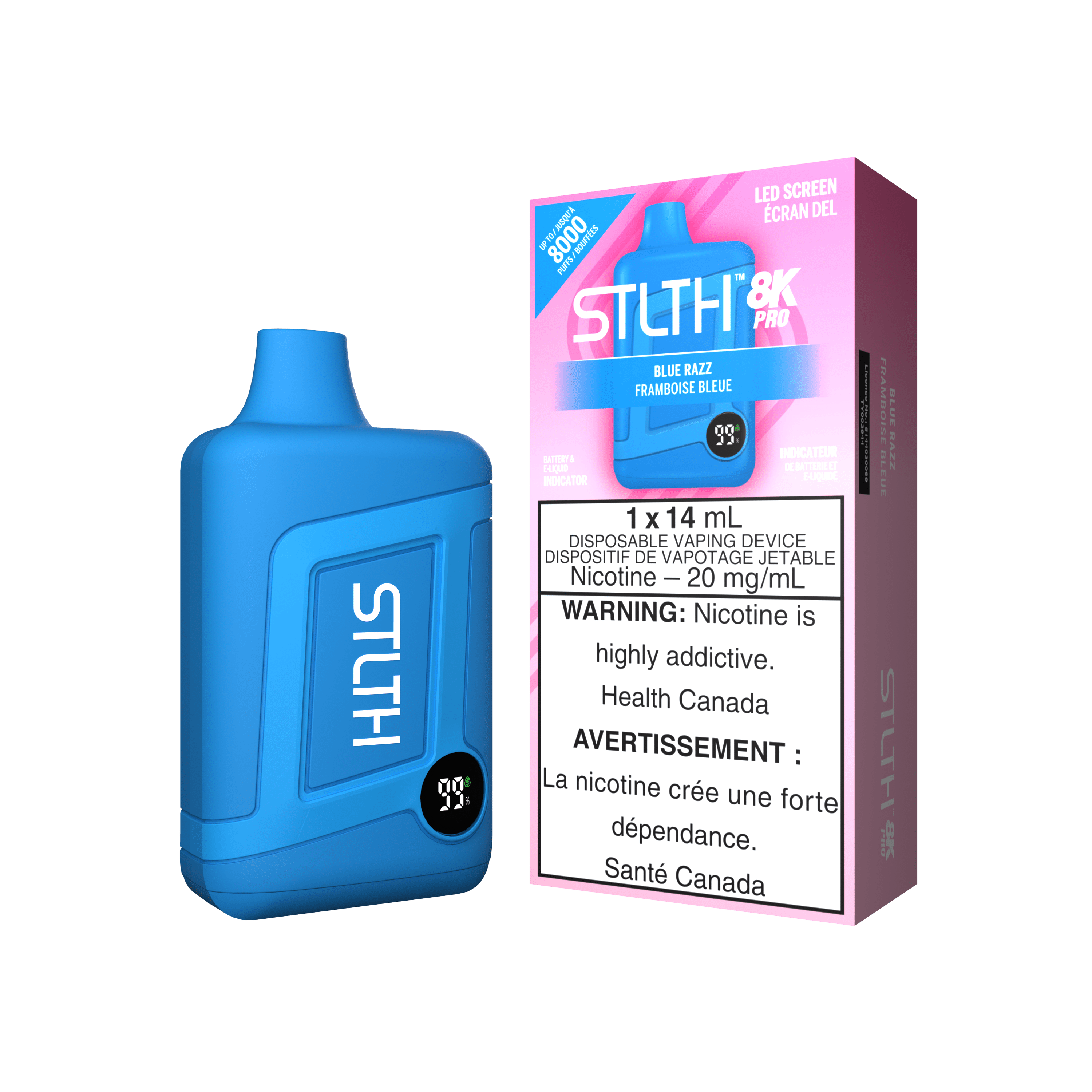 STLTH 8K Pro - Blue Razz Disposable Vape available on Canada online vape shop