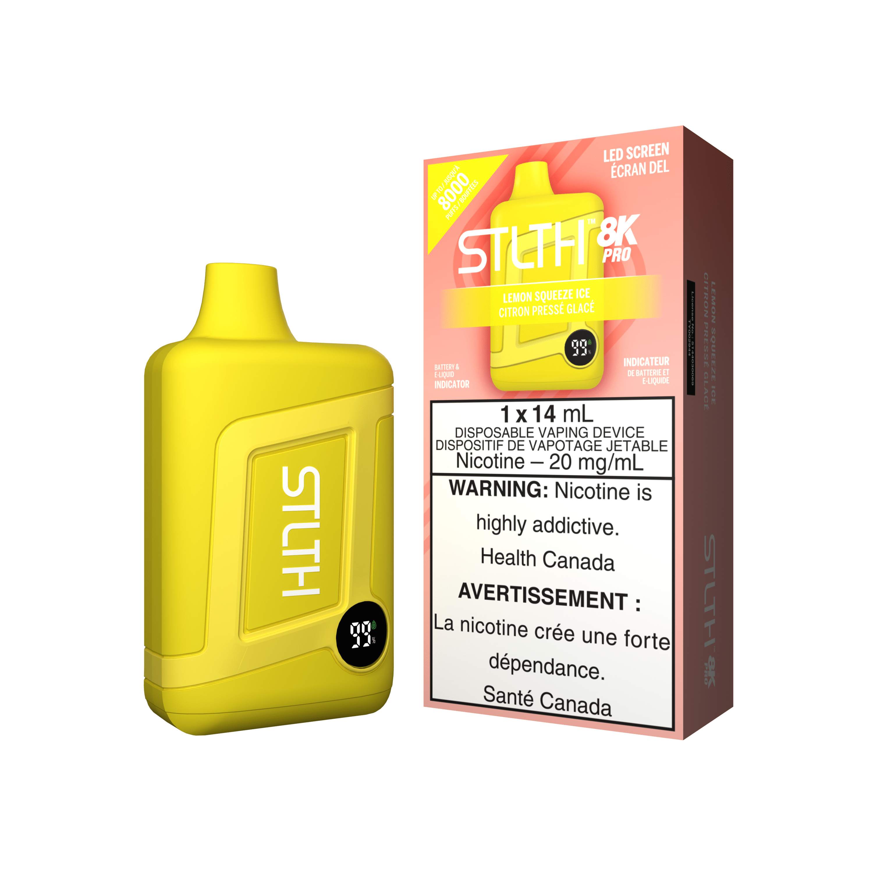 STLTH 8K Pro - Lemon Squeeze Ice Disposable Vape available on Canada online vape shop