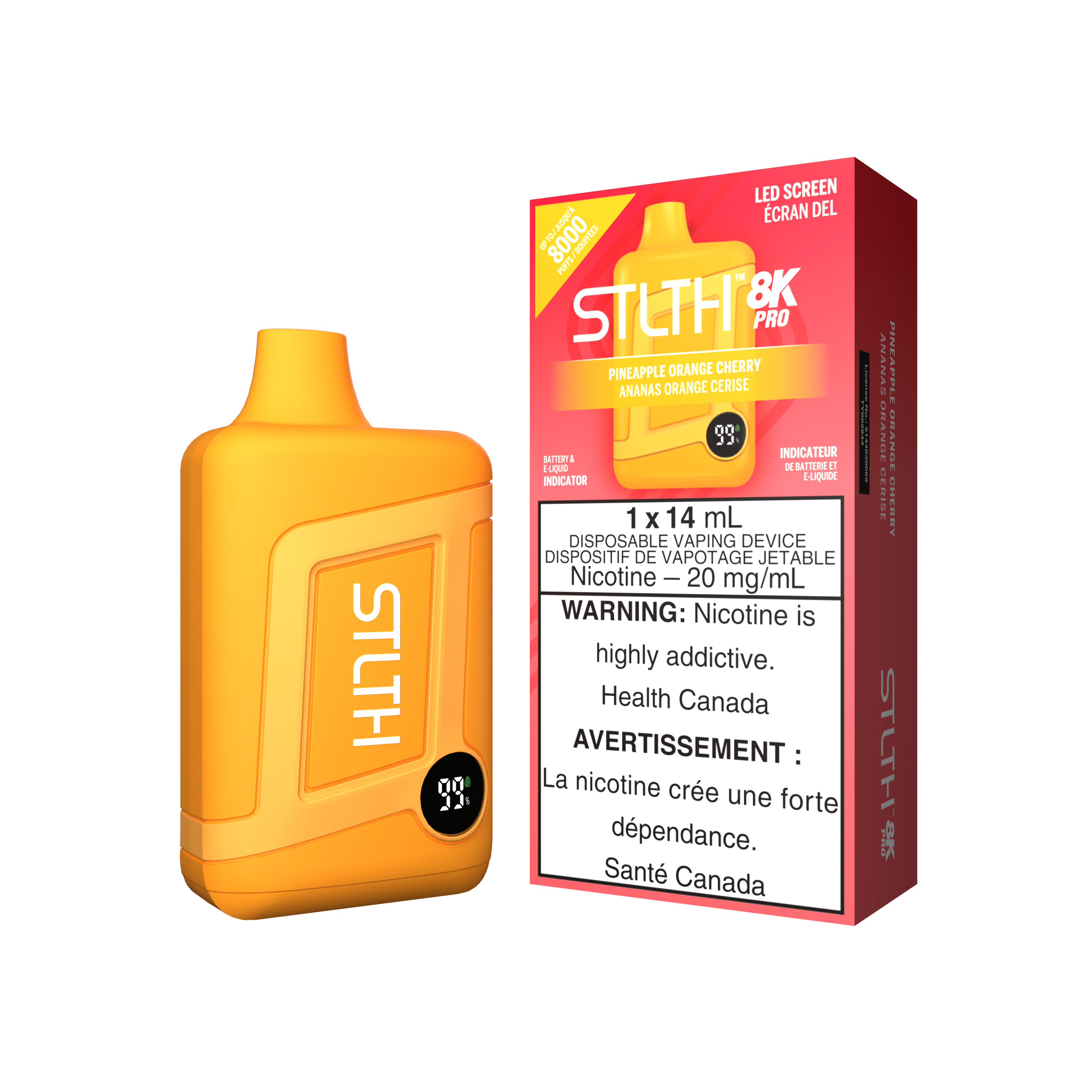 STLTH 8K Pro - Pineapple Orange Cherry Disposable Vape available on Canada online vape shop