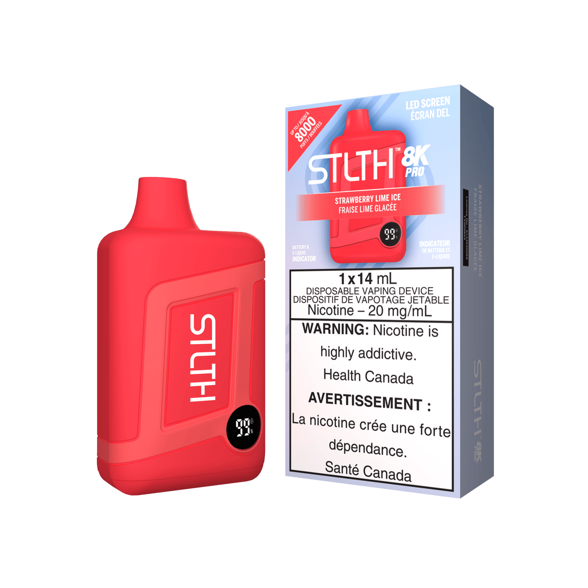 STLTH 8K Pro - Strawberry Lime Ice Disposable Vape available on Canada online vape shop