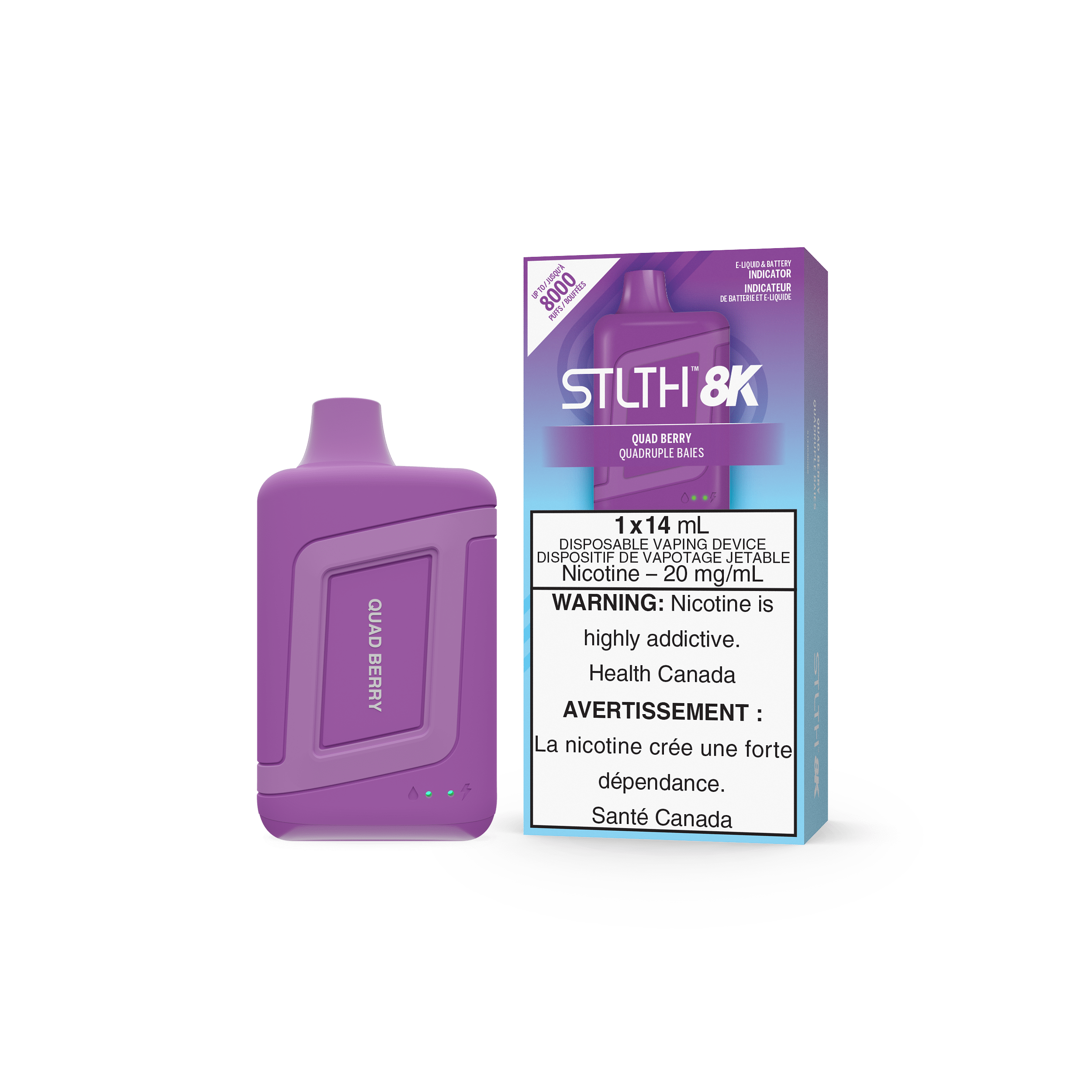 STLTH 8K - Quad Berry Disposable Vape available on Canada online vape shop