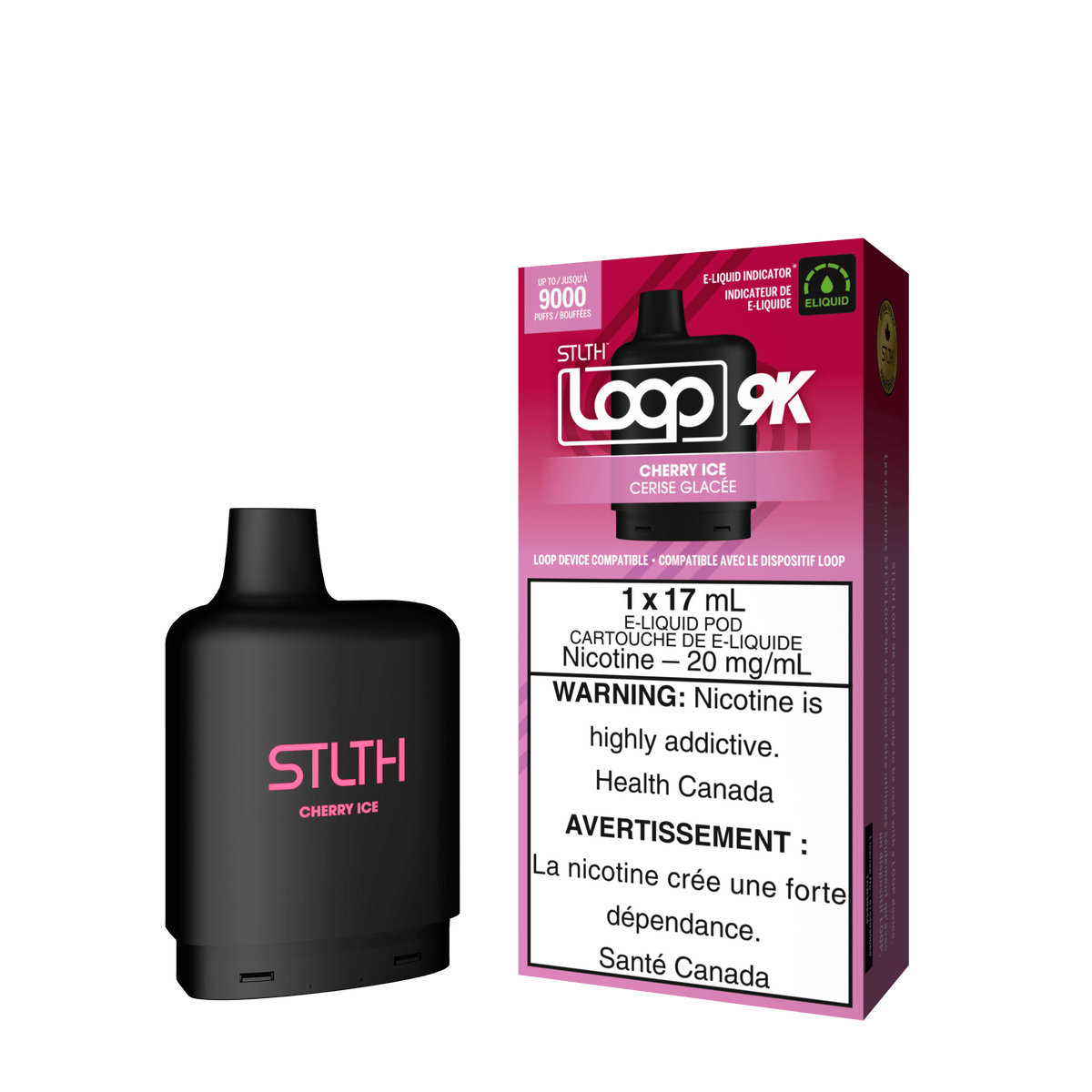 STLTH Loop 9K Pod - Cherry Ice available on Canada online vape shop