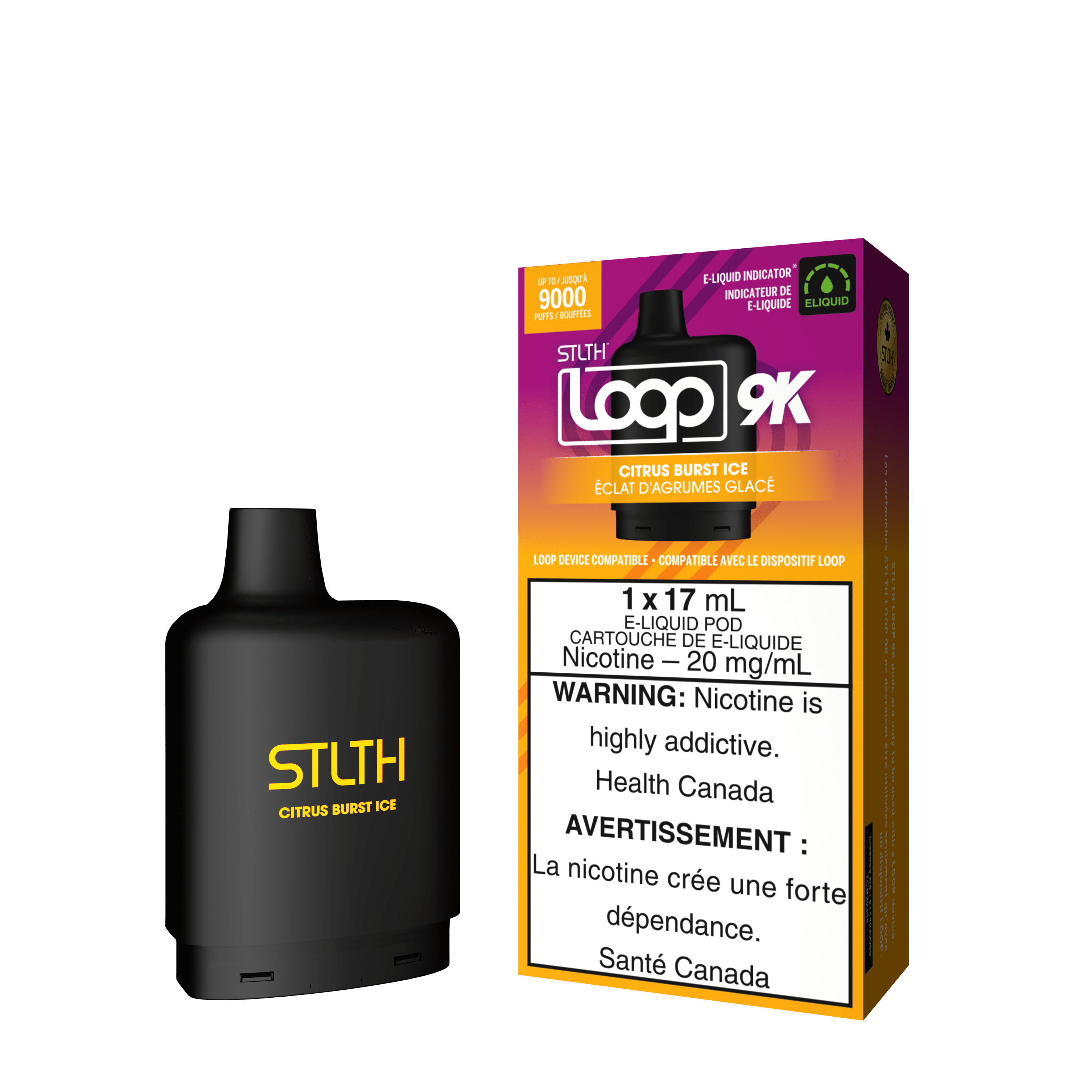 STLTH Loop 9K Pod - Citrus Burst Ice available on Canada online vape shop