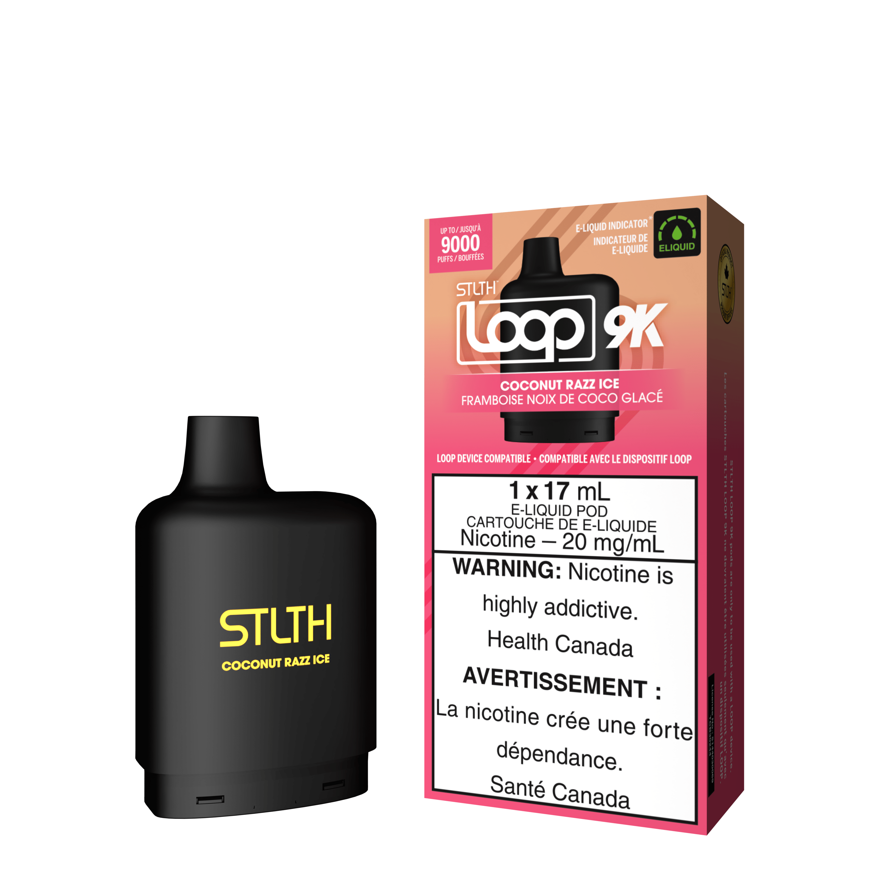 STLTH Loop 9K Pod - Coconut Razz Ice available on Canada online vape shop