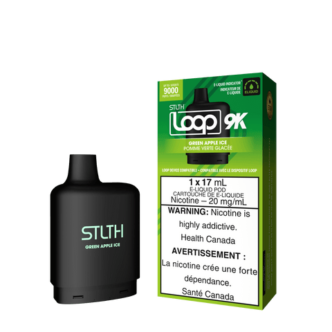 STLTH Loop 9K Pod - Green Apple Ice available on Canada online vape shop