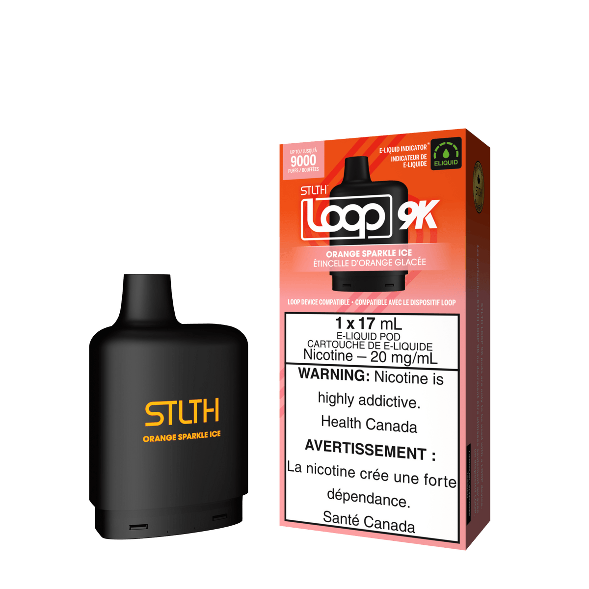 STLTH Loop 9K Pod - Orange Sparkle Ice available on Canada online vape shop