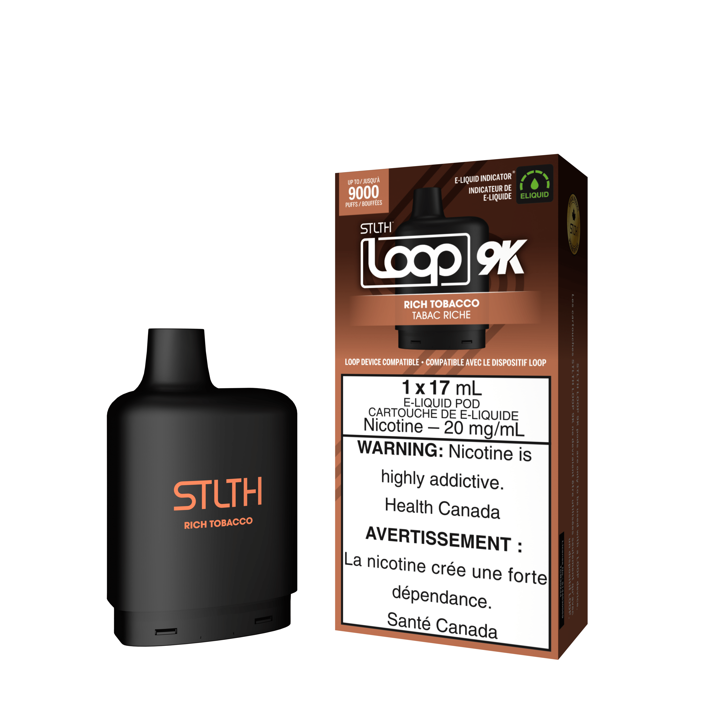 STLTH Loop 9K Pod - Rich Tobacco available on Canada online vape shop