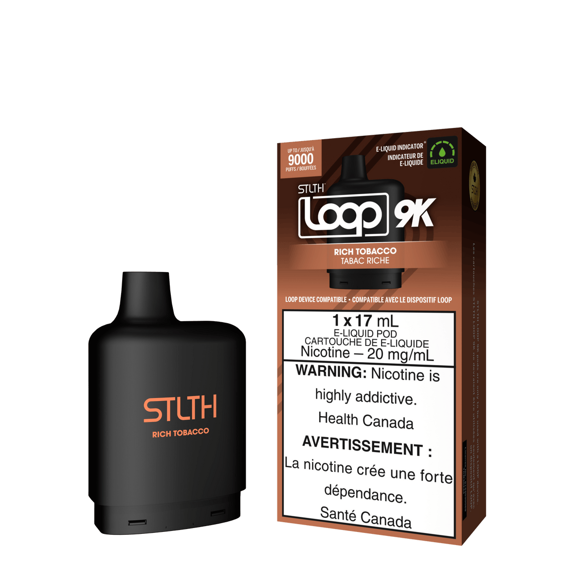 STLTH Loop 9K Pod - Rich Tobacco available on Canada online vape shop