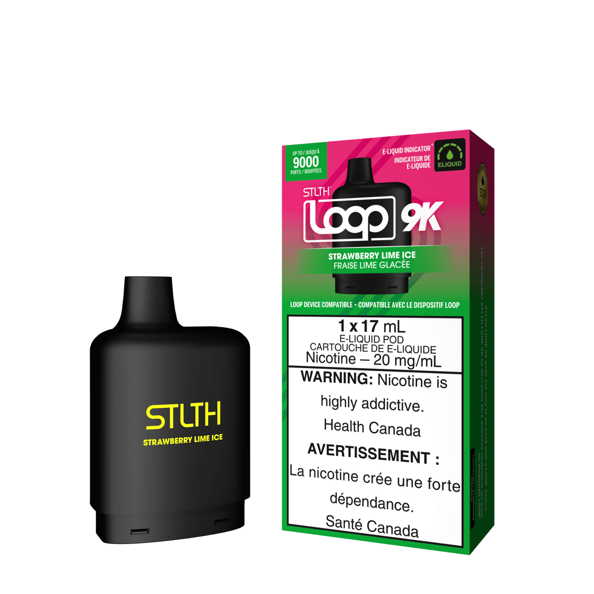 STLTH Loop 9K Pod - Strawberry Lime Ice available on Canada online vape shop